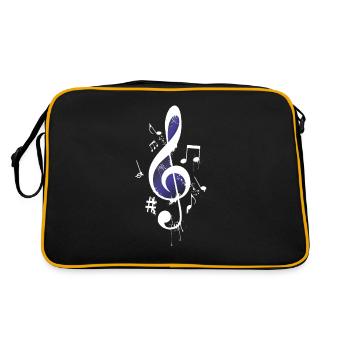 Clef music design note d'amateur de musique - Sac Retro - noir/or - Dos