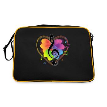 Clef music design note d'amateur de musique - Sac Retro - noir/or - Dos