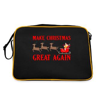 Make Christmas Great Again Shirt für Weihnachten - Retro Tasche - Schwarz/Gold - Hinten