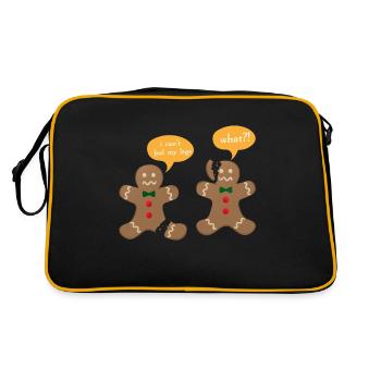 Noël en pain d'épice - Conception drôle de pain d'épice - Sac Retro - noir/or - Dos
