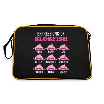 Expressions of Blobfish | Funny blobfish meme - Retro Bag - black/gold - Back