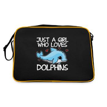 Just A Girl Who Loves Dolphins Fun Delfin costume - Sac Retro - noir/or - Dos
