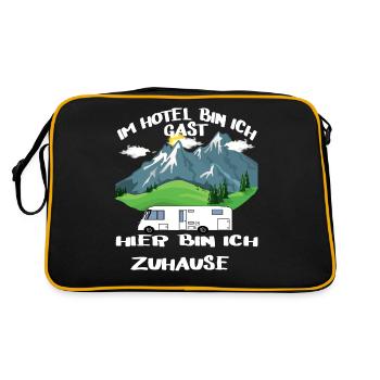 Im Hotel bin ich Gast hier bin ich Zuhause - Retro Tasche - Schwarz/Gold - Hinten