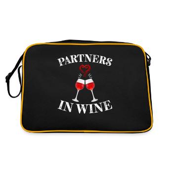 Partenaires de Wine Red Wine Love Humor - Sac Retro - noir/or - Dos
