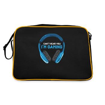 Computer player headset headphone humor joke - Retro Bag - black/gold - Back