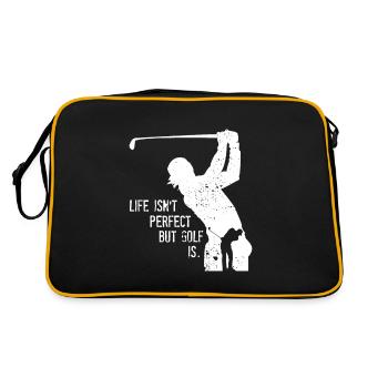 Golfer golfer silhouette saying golf club - Retro Bag - black/gold - Back