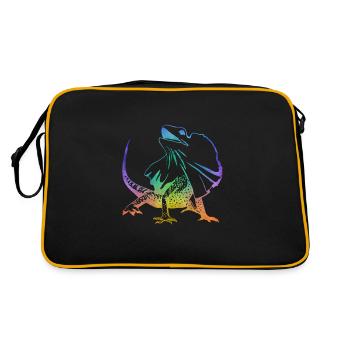 Collared Lizard Frilled Neck Lizard Outline - Retro Bag - black/gold - Back