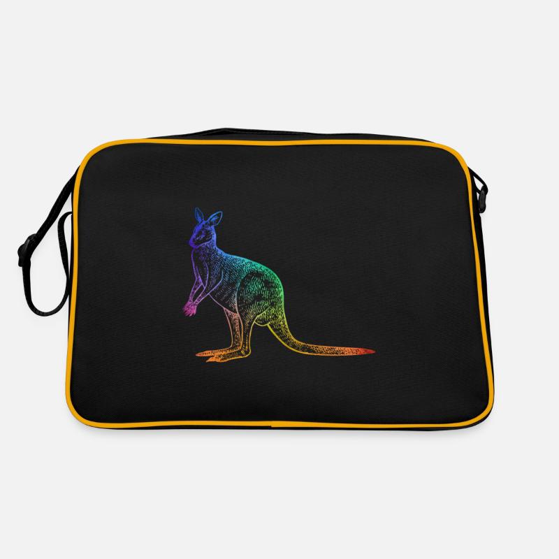Känguru Umriss Kontur bunt Australien Retro Tasche