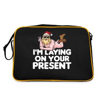 IM LAYING ON YOUR PRESENT Naked man humor - Retro Bag - black/gold - Back