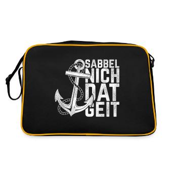 Sabbel Nich Dat Geit Geschenkidee für Norddeutsche - Retro Tasche - Schwarz/Gold - Hinten