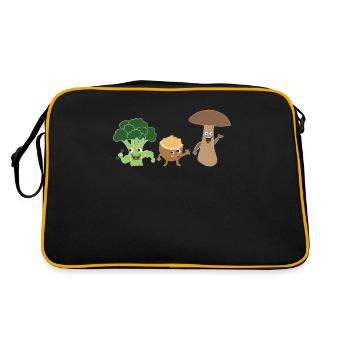 Brocoli Noyer Champignon Végétalien Végétarien Végétalien - Sac Retro - noir/or - Dos