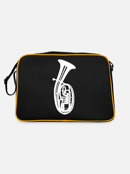 Tenor horn motif - Retro Bag - black/gold - Back
