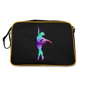 Gymnast girl doing ball gymnastics - Retro Bag - black/gold - Back