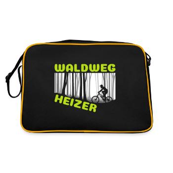 Forest path heater mountain biker and downhill rider - Retro Bag - black/gold - Back