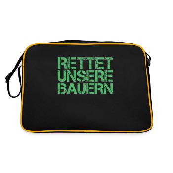 Landwirt Bauer Bauernprotest Protest Demonstration - Retro Tasche - Schwarz/Gold - Hinten