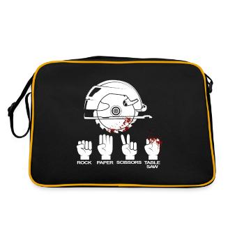 Scie à table cadeau de charpentier et menuisier - Sac Retro - noir/or - Dos