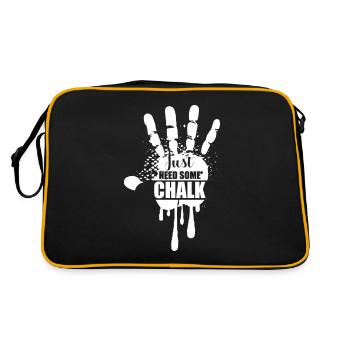 Boulder Chalk boulderer and mountaineer gift - Retro Bag - black/gold - Back