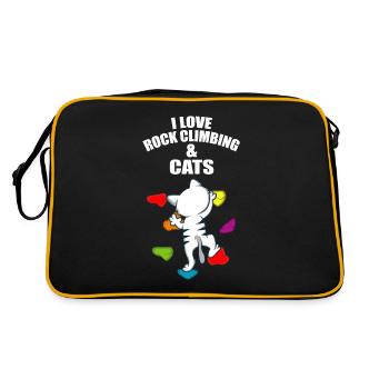 J'adore l'escalade et les chats grimpeur et chat - Sac Retro - noir/or - Dos