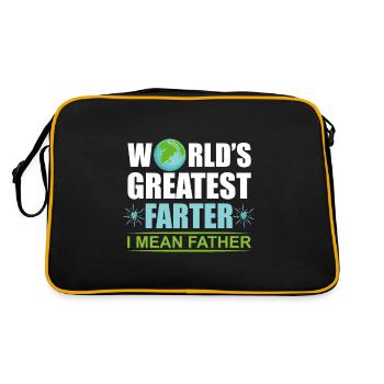 Worlds Greatest Farter I Meant Father Vater Gift - Retro Tasche - Schwarz/Gold - Hinten