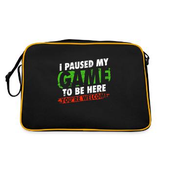J'ai arrêté mon jeu pour être ici humour gamer - Sac Retro - noir/or - Dos