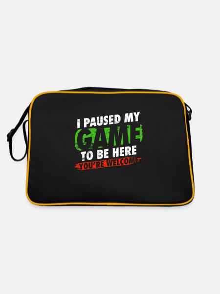 J'ai arrêté mon jeu pour être ici humour gamer - Sac Retro - noir/or - Dos