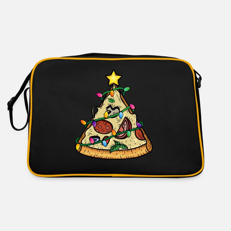 Pyramide de sapin de Noël pizza Sac Retro