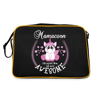 Mamacorn Like Normal Mom But More Awesome - Retro Tasche - Schwarz/Gold - Hinten