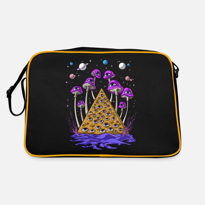 Psychedelic Egyptian Pyramid Psilocybin Mushrooms Retro Bag