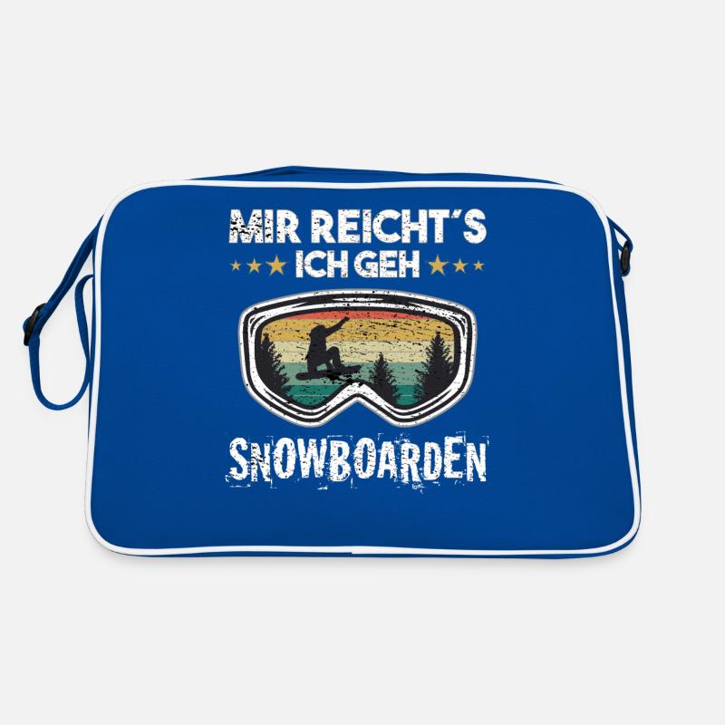 Mir reichts ich gehe Snowboarden Schnee Geschenk Retro Tasche