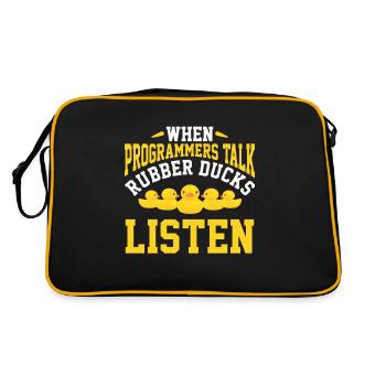 IT programmer developer rubber duck - Retro Bag - black/gold - Back