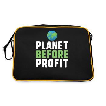 Planète avant le profit slogan de protestation contre le changement climatique - Sac Retro - noir/or - Dos