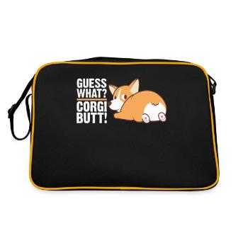Guess What Corgi Butt Funny Corgi Dog Lovers - Retro Bag - black/gold - Back