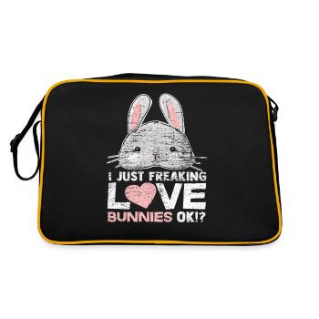 Hase Kaninchen - Retro Tasche - Schwarz/Gold - Hinten