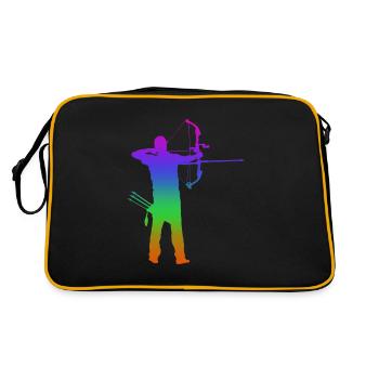 Tir à l’arc Arc Arc-en-ciel Silhuette - Sac Retro - noir/or - Dos