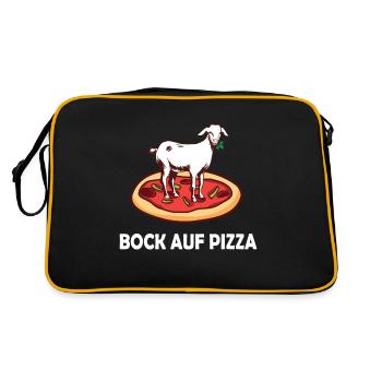 Lustiges Pizza Design Pizza lover Essen - Retro Tasche - Schwarz/Gold - Hinten