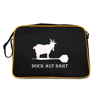 Lustiger Dart Spruch Darts - Retro Tasche - Schwarz/Gold - Hinten