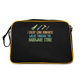 I enjoy long walks through the hardware store - Retro Bag - black/gold - Back