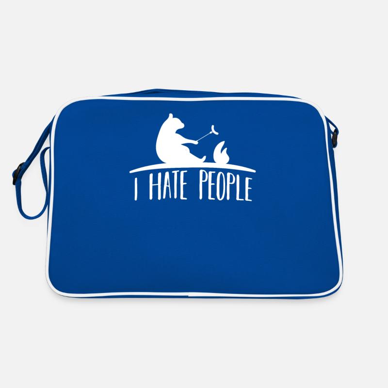 ich hasse Menschen Camping Camper Bär Geschenk Retro Tasche