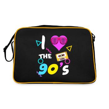 80s 80s 90s 90s - Sac Retro - noir/or - Dos