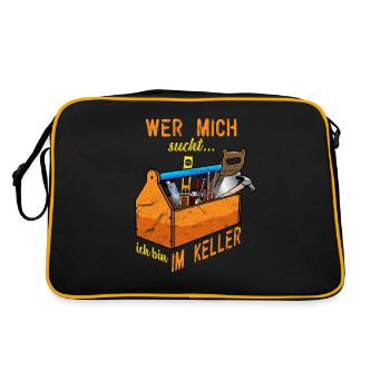 Who is looking for me I am in the basement hobby craftsman - Retro Bag - black/gold - Back