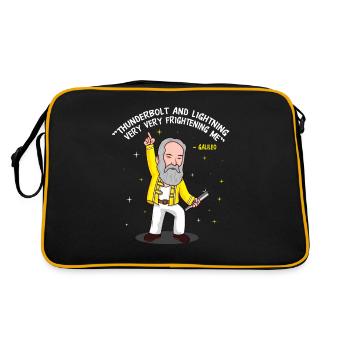 Thunderbolt And Lightning Galileo Humor Atheist - Retro Bag - black/gold - Back