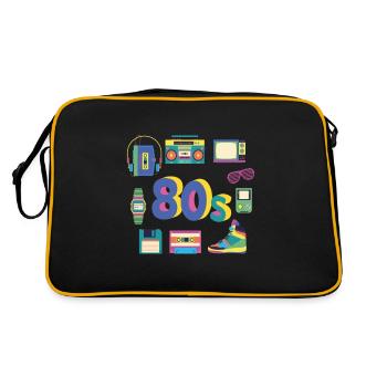 80s 90s 80s 90s - Sac Retro - noir/or - Dos
