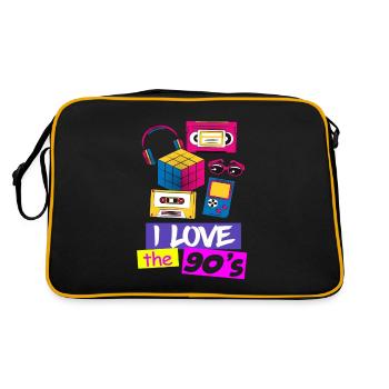 80s 90s 80s 90s - Sac Retro - noir/or - Dos