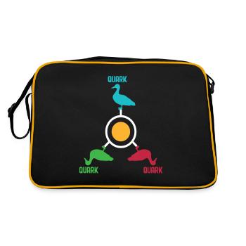 Funny Orbiting Quarks Duck Pun Quark gift - Retro Bag - black/gold - Back