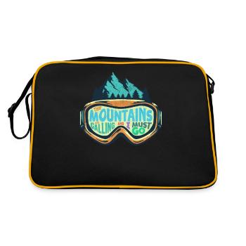 Mountains Calling Liebe Wandern, Klettern, Boulder - Retro Tasche - Schwarz/Gold - Hinten