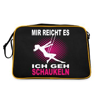Mir Reichts ich Geh Schaukeln - Retro Tasche - Schwarz/Gold - Hinten