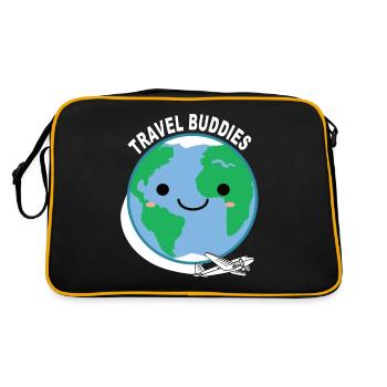 Travel Travel Buddies Travler Travelling Reisen - Retro Tasche - Schwarz/Gold - Hinten