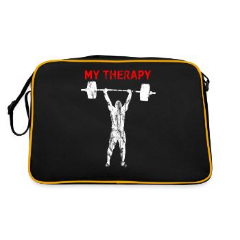 Haltérophile My Therapy Weightlifing Bodybuilder - Sac Retro - noir/or - Dos