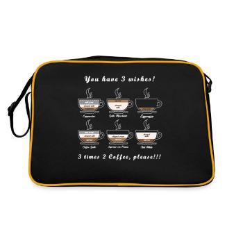 You have 3 wishes Coffee - Retro Tasche - Schwarz/Gold - Hinten