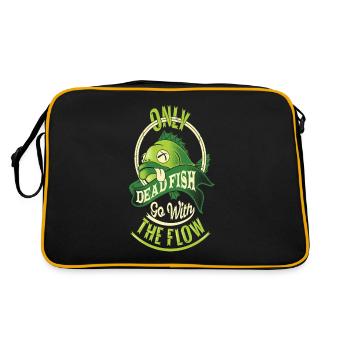 SEULEMENT LES POISSONS MORTS AVEC LE FLUX - Sac Retro - noir/or - Dos